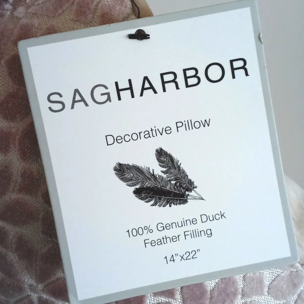 Sag Harbor Decorative Elegant Floral Velvet Genuine Duck Feather Pillow 14